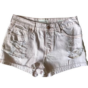 🌵 PacSun Women's Festival Distressed Pink Button Fly Cut Off Shorts - Size 27